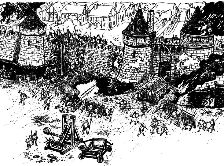 осада средневековых укреплений